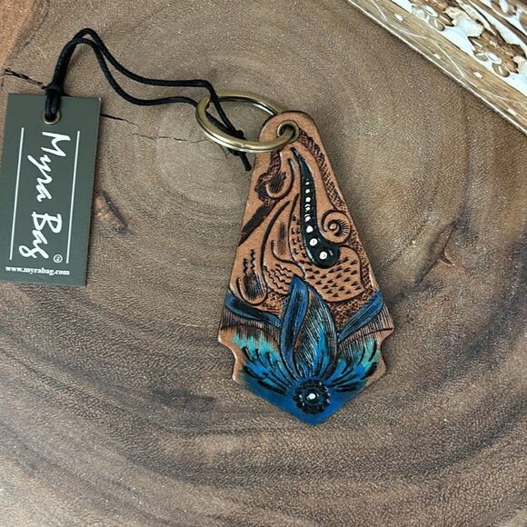 Myra Flowering Love Hand-tooled Key Fob - Picture 3 of 7